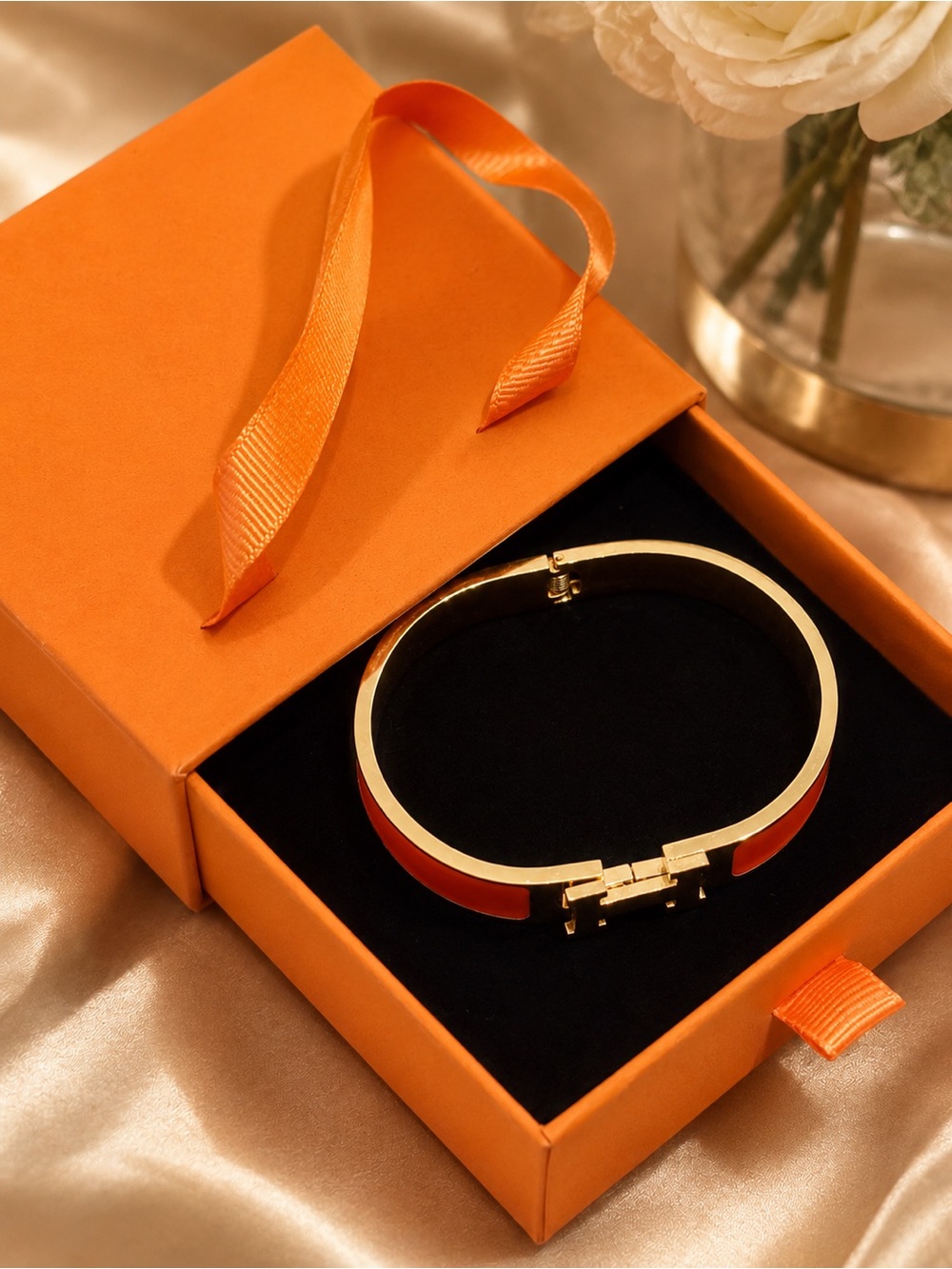 Orange and Gold H Bracelet - Picture 3 of 4
